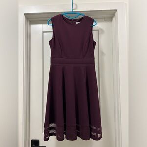 Burgundy Calvin Klein knee length dress size 6